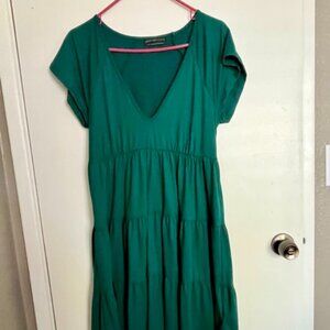 Urban Outfitters V Neck Tiered Short Sleeve Dress Medium